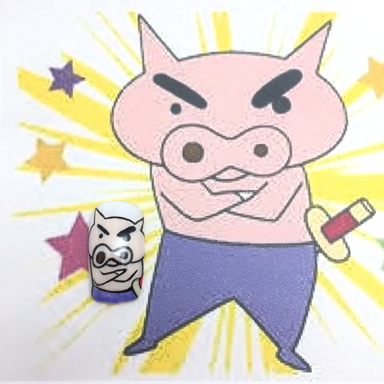【クレヨンしんちゃんネイル】ぶりぶりざえもんの