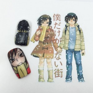 【僕だけがいない街ネイル】雛月加代と藤沼悟(後ろ姿)