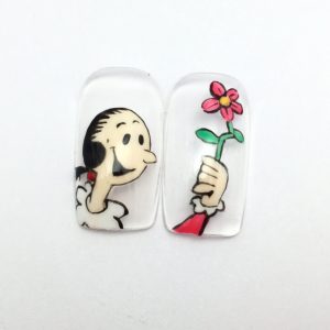 【ポパイネイル】オリーブとお花